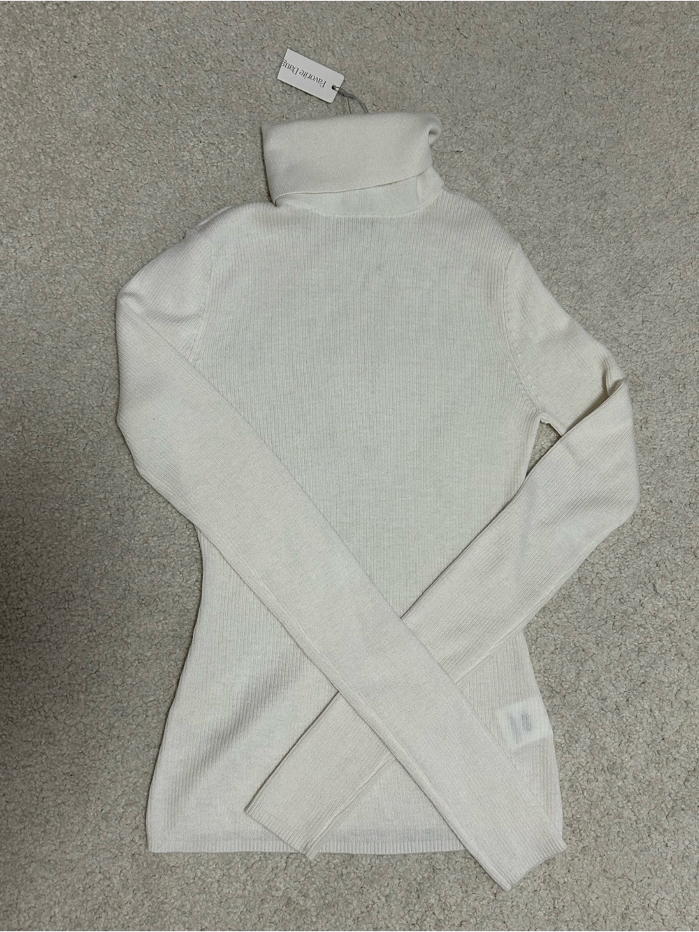 Favorite daughter Amelia Top in ivory wool ribbed turtleneck